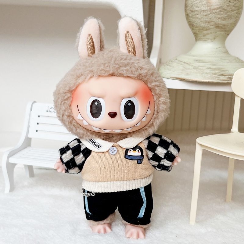 Labubu Doll Jumpsuit Outfits for 17cm Vinyl Dolls