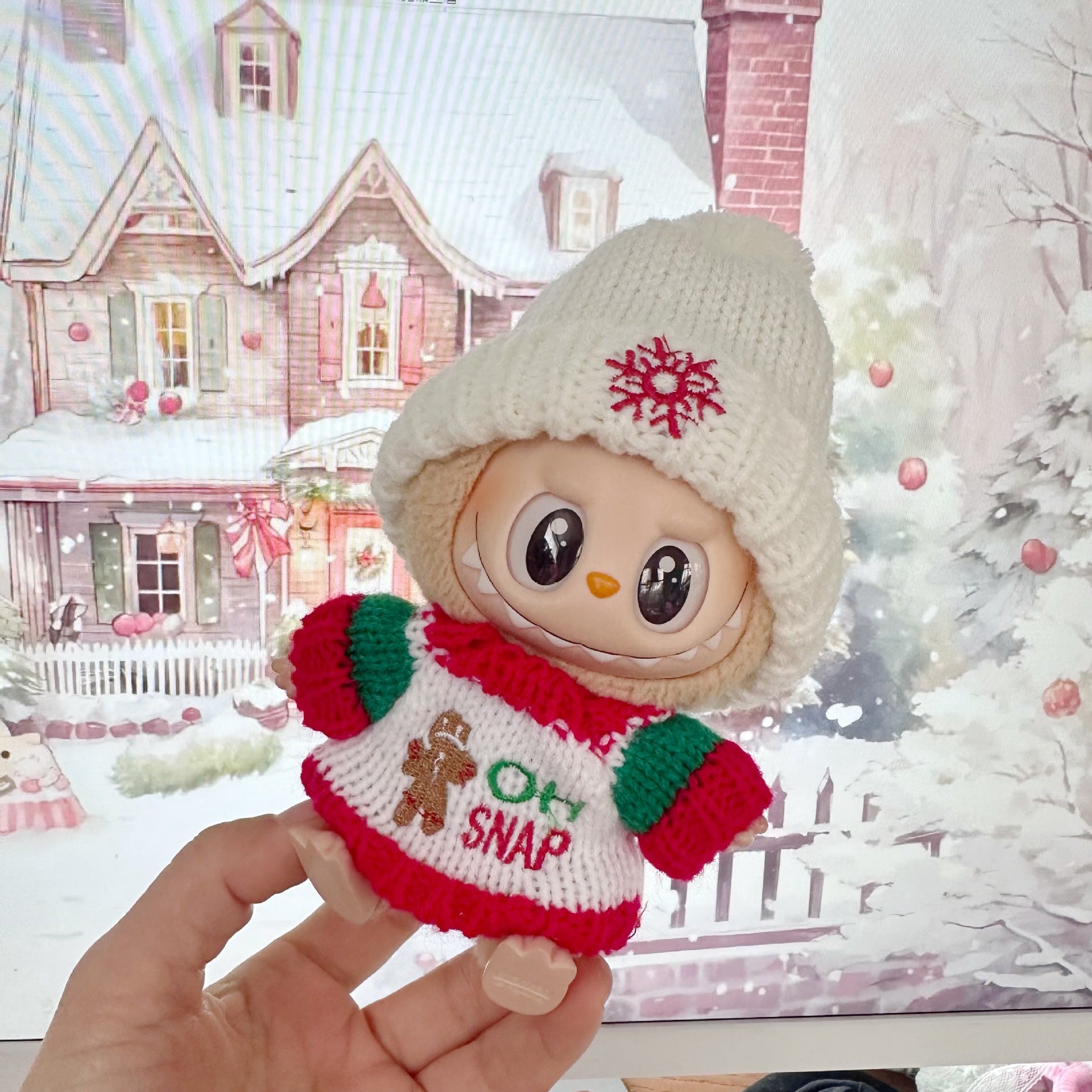 Generation II Blind Box Labu Doll Clothes LABUBU Sit Party Doll New Year Clothes Cloak Christmas Hat