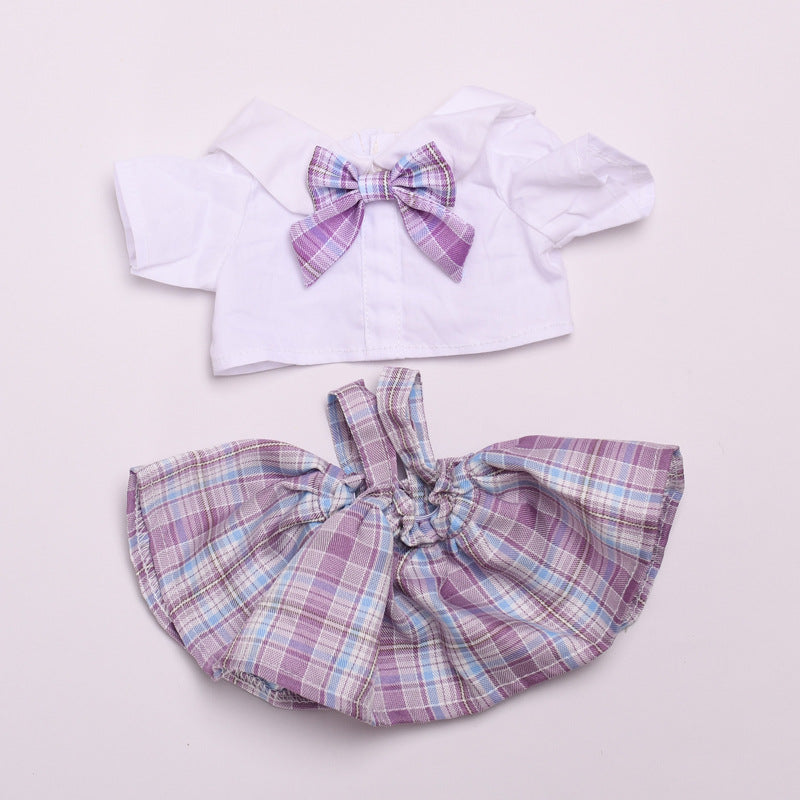 Only clothes] 38cm labubu doll academic style suit vinyl Labubu casual change for clothes