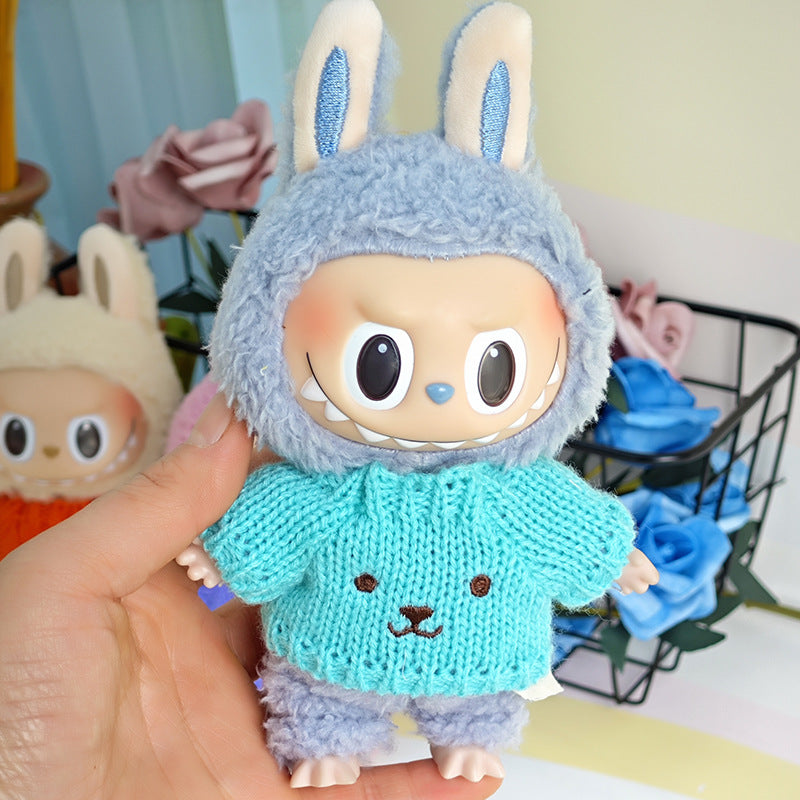 Sweater suitable for pulling cloth pendant clothes for knitted sweater 17cm labubu pendant doll clothes replacement