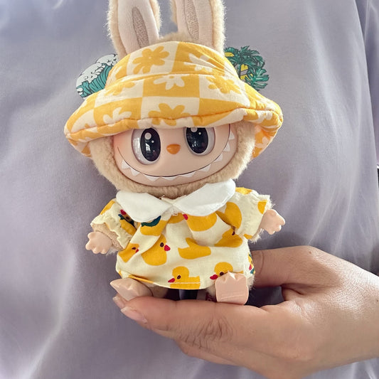 Clothes Only] One or Two Generation Blind Box Labubu Doll Clothes LABUBU Daisy Hat Yellow Duck Shirt Cute suit