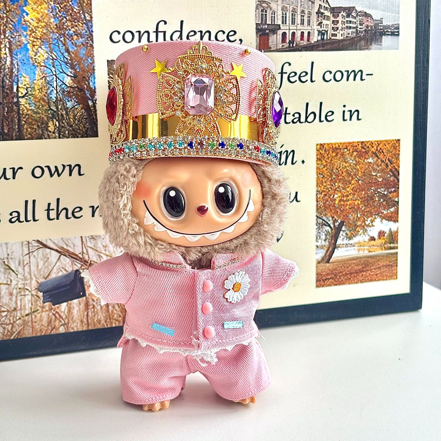 Labubu Doll Outfit Set for 17cm Vinyl Doll - Hat, Clothes & Pants