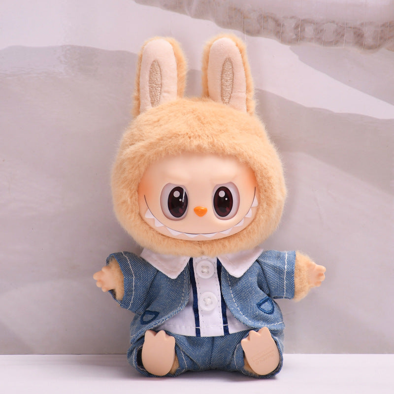 Only clothes] second generation blind box sitting party series Labubu pendant clothes vinyl face cloth baby clothes adorable