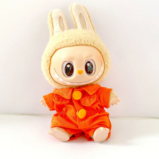 Labubu 17cm Doll Cute Overalls Outfit - Pink, Orange, Green, Blue