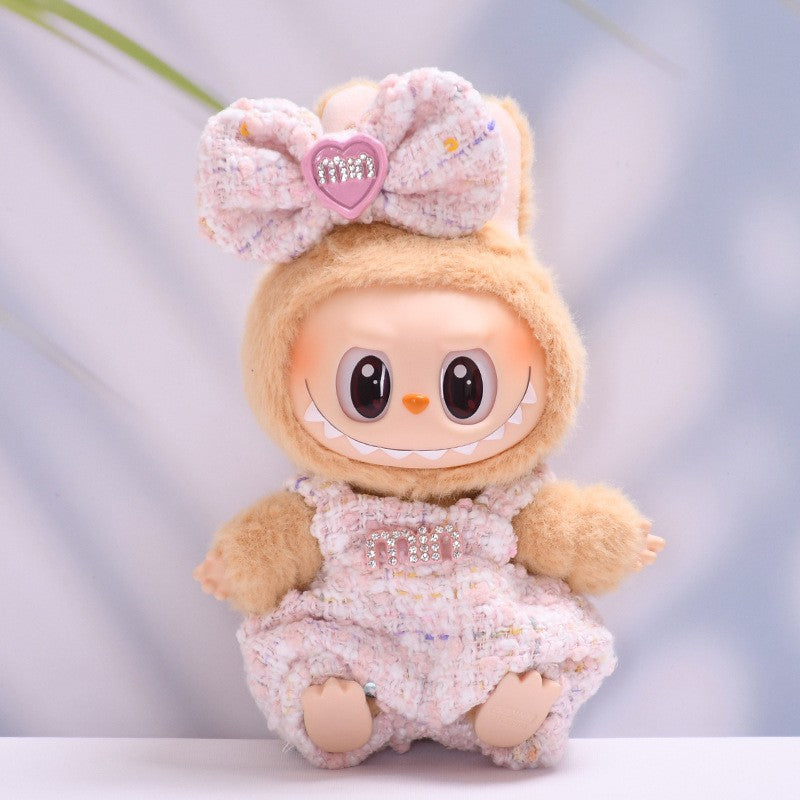 Only clothes] the first and second generation Labubu pendant clothes small fragrant style suspenders skirt cloth cloth doll clothes