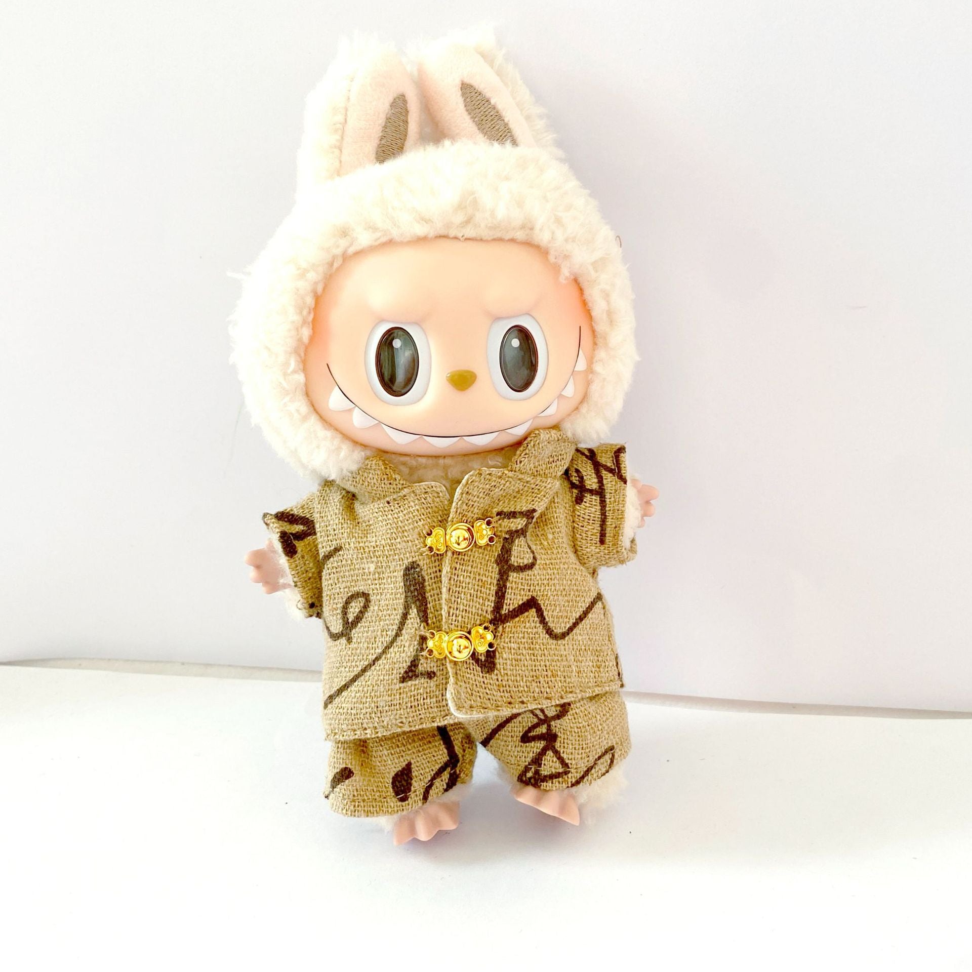 17cm Bubble Mart Generation II Labubu Pendant Labubu Clothes Chinese Style Tang Suit suit Doll Clothes