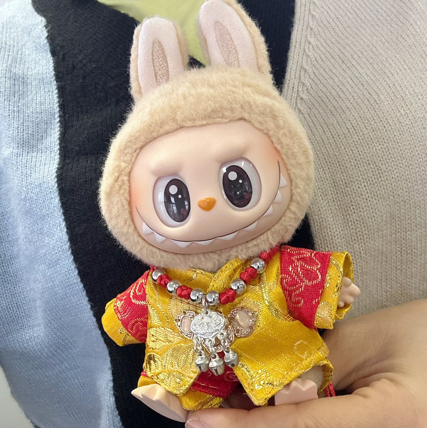 Clothes Only] Second Generation Blind Box Labubu Doll Clothes LABUBU New Year Clothes Festive Fortune Tang Clothes suit