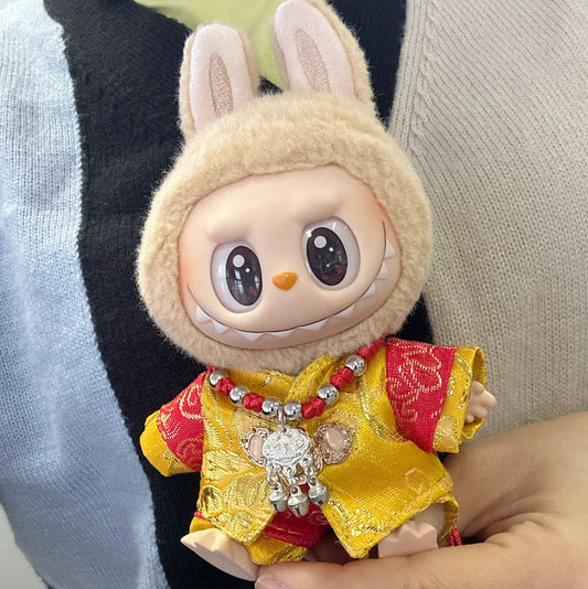 Clothes Only] Second Generation Blind Box Labubu Doll Clothes LABUBU New Year Clothes Festive Fortune Tang Clothes suit