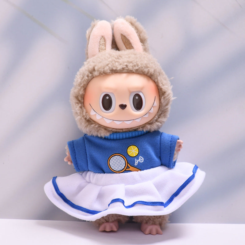 Only clothes] one, two and three generations of pendant cloth cloth clothes academic style T-shirt pants suit labubu doll clothes