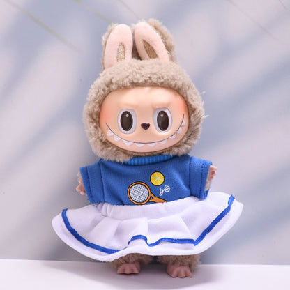 Only clothes] one, two and three generations of pendant cloth cloth clothes academic style T-shirt pants suit labubu doll clothes