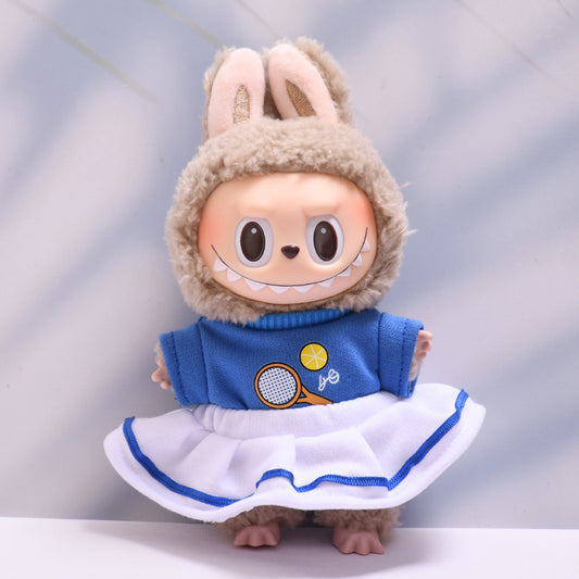 Only clothes] one, two and three generations of pendant cloth cloth clothes academic style T-shirt pants suit labubu doll clothes