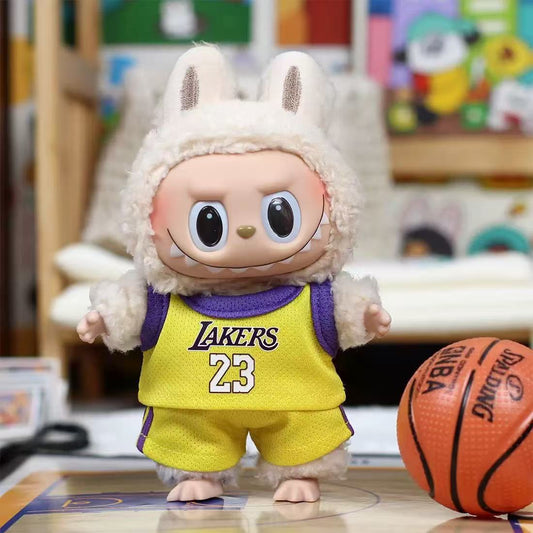 Labubu Doll Basketball Jersey Outfit for 17cm Vinyl Doll