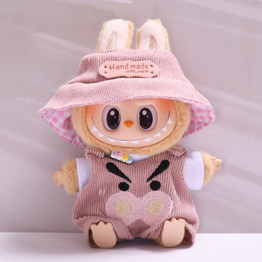 Labubu Doll Overalls Set for 2nd Gen Pendant - Blue Bear, Purple Xiaoxin, Fat Left