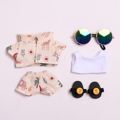 Only clothes] 17cm pendant blind box cloth clothes beach suit Labubu doll glasses for baby