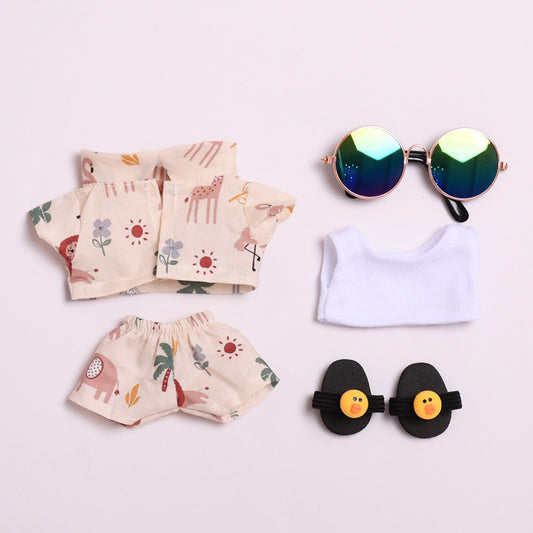 Only clothes] 17cm pendant blind box cloth clothes beach suit Labubu doll glasses for baby