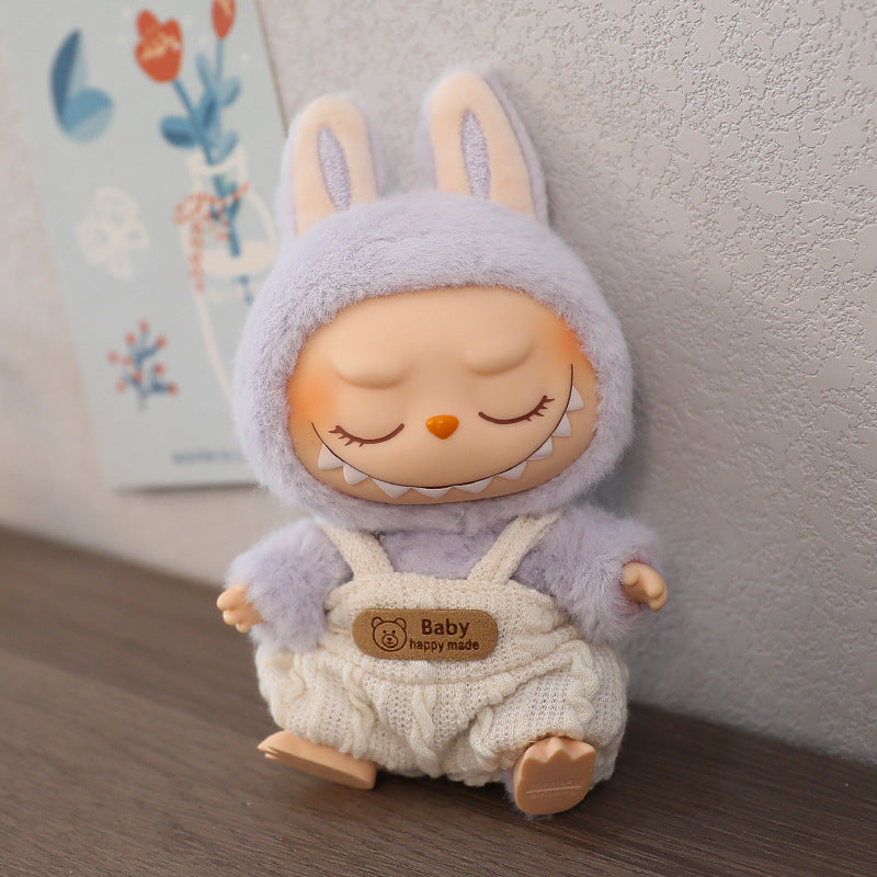 LABUBU Sitting Party Doll Rab Bub Macaron 2nd Generation Sitting Vinyl Doll Dress Dress for Dress