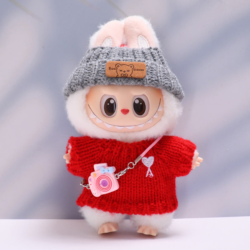 Only clothes] the first and second generation of cloth pendant button sweater hat small bag camera Labubu change baby clothes