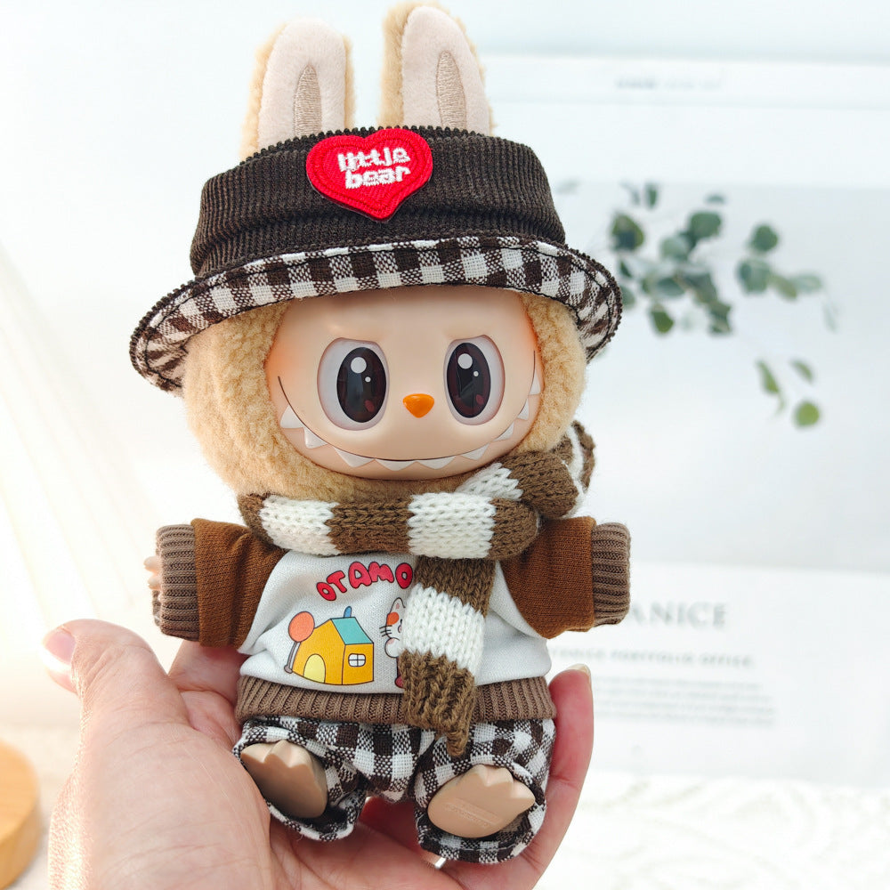 Labubu doll clothes one, two and three generations of pendant tirab cloth key chain clothes hat suit accessories shoes