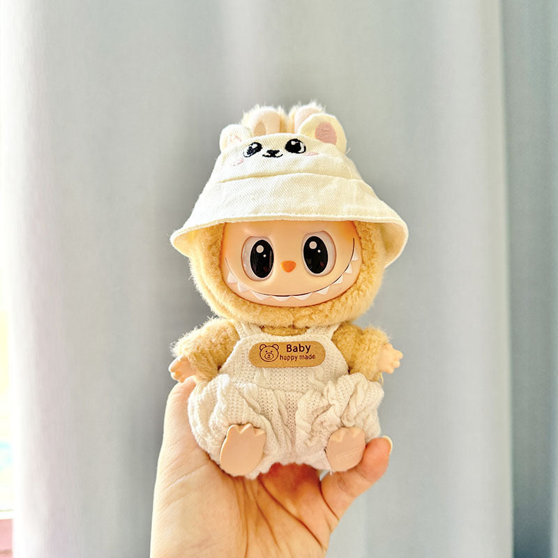 Only clothes] pull cloth doll clothes one, two and three generations of key chain LABUBU wear baby clothes small cherry blue shark