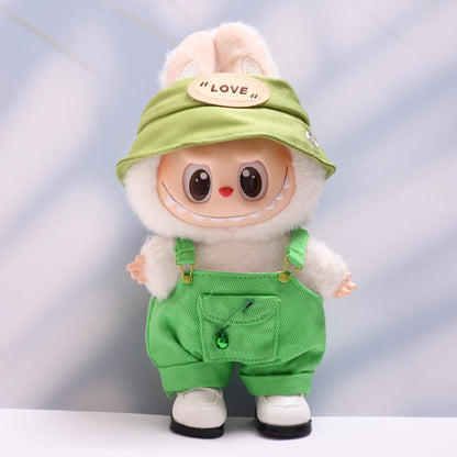 Only baby clothes] one or two generation pendant labubu clothes colorful pocket suspenders pants hat suit cloth baby clothes