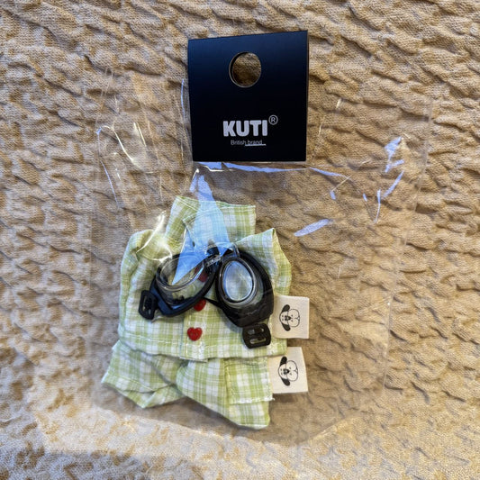 Labubu Doll Clothes with Glasses - Plaid & Denim Outfits