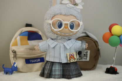 Labubu Doll Sweet Girl JK Skirt Outfit for 17cm Vinyl Doll