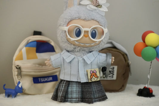 Labubu Doll Sweet Girl JK Skirt Outfit for 17cm Vinyl Doll