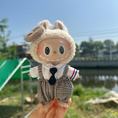 Only clothes] LABUBU doll 17CM key chain cloth cloth clothes Bailey suit pendant doll clothes full