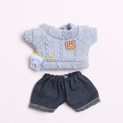 Labubu Doll Clothes - Twist T-Shirt & Shorts Outfit for 17cm Pendant Doll
