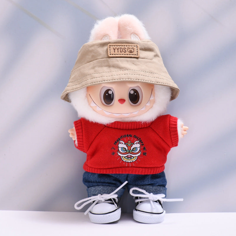 Only baby clothes] one or two generation pendant labubu clothes tide T-shirt jeans cap suit cloth baby clothes