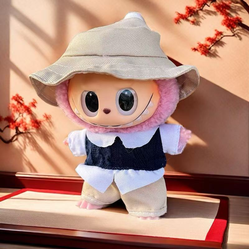 Wholesale labubu labubo doll clothes 17cm blind box pendant one or two generation vinyl doll replacement clothes suit