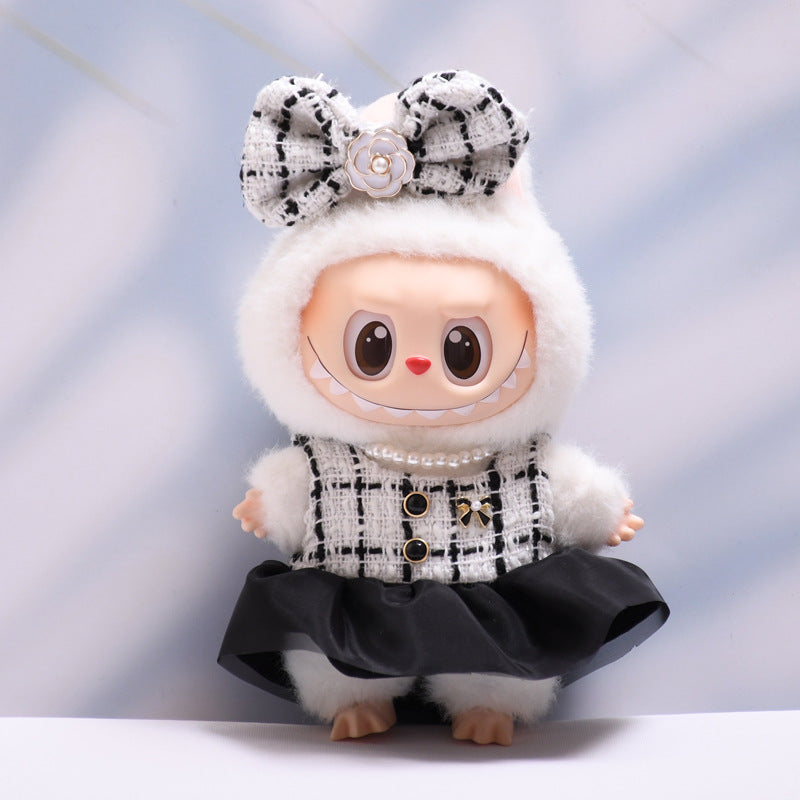 Only clothes] the first and second generation Labubu pendant clothes small fragrant style suspenders skirt cloth cloth doll clothes