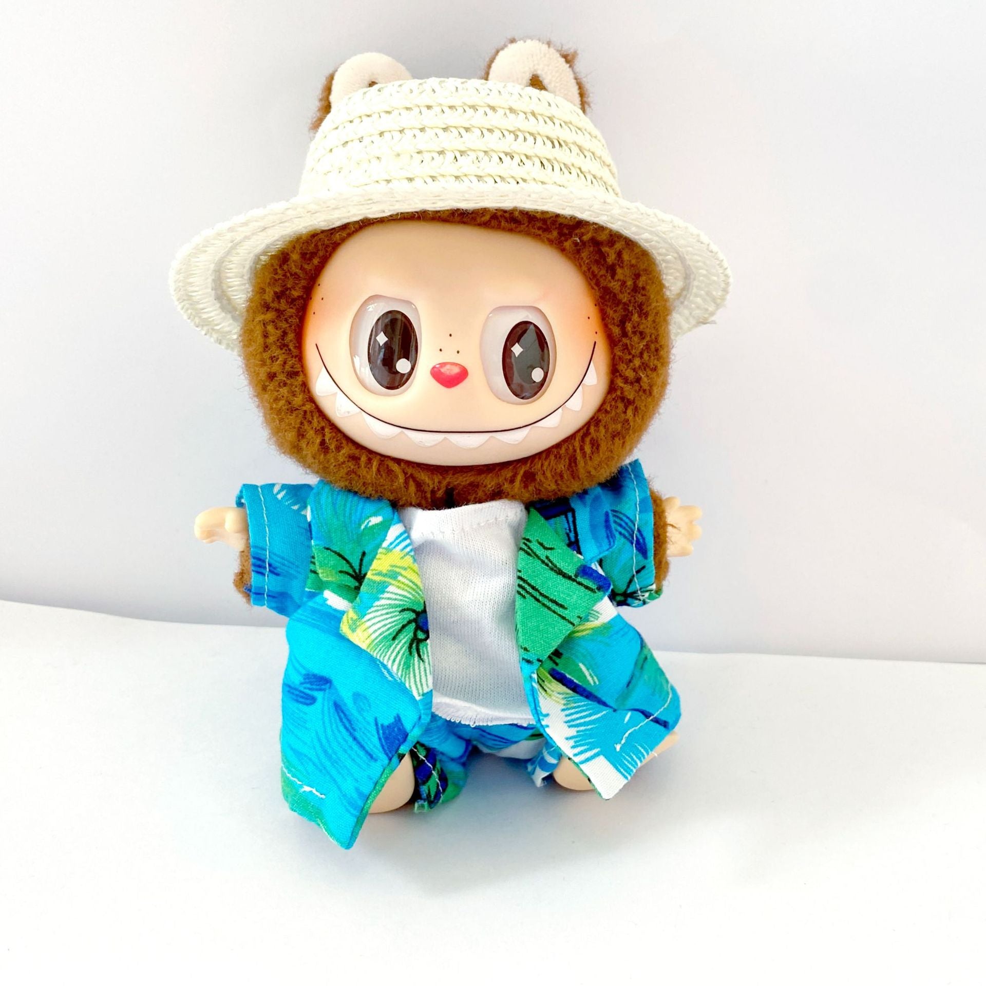 Labubu 17cm Doll Hawaiian Beach Outfit - 3-Piece Set