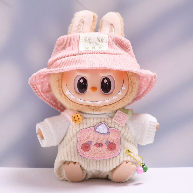 Only clothes] one or two generation pendant labubu small animal suspenders suit sit labubu change baby clothes