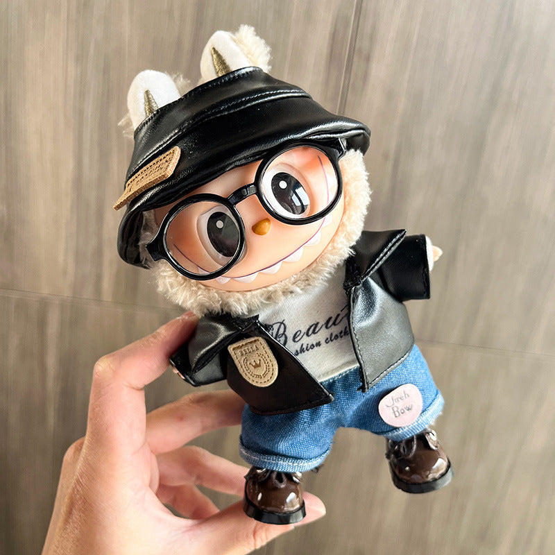 Labubu Doll Clothes Vinyl Plush 17cm Doll Cute Dress-Up Casual Outfit Handsome Plush Toy Clothes