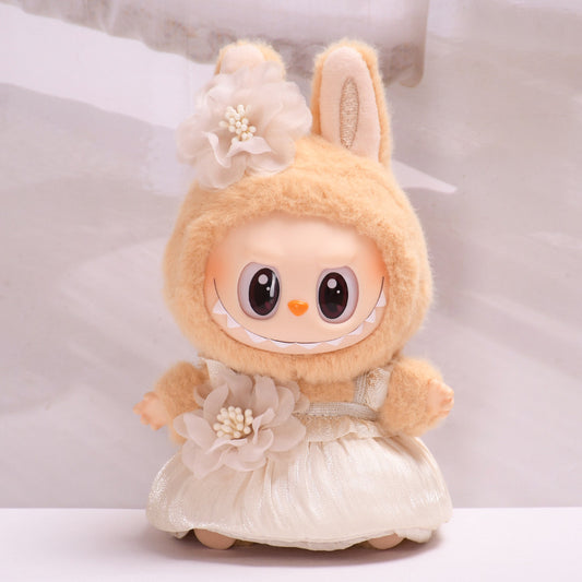 Only clothes] second generation vinyl blind box labubu sit party cloth clothes cute flower bud skirt baby clothes adorable