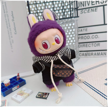 Labubu Doll Outfit - Striped Sweater & Hat Set for 17cm Labubu