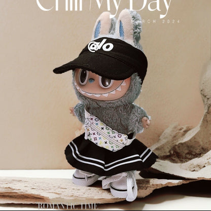 Labubu Doll Outfit Set for 17cm Vinyl Doll - Black & Pink Styles