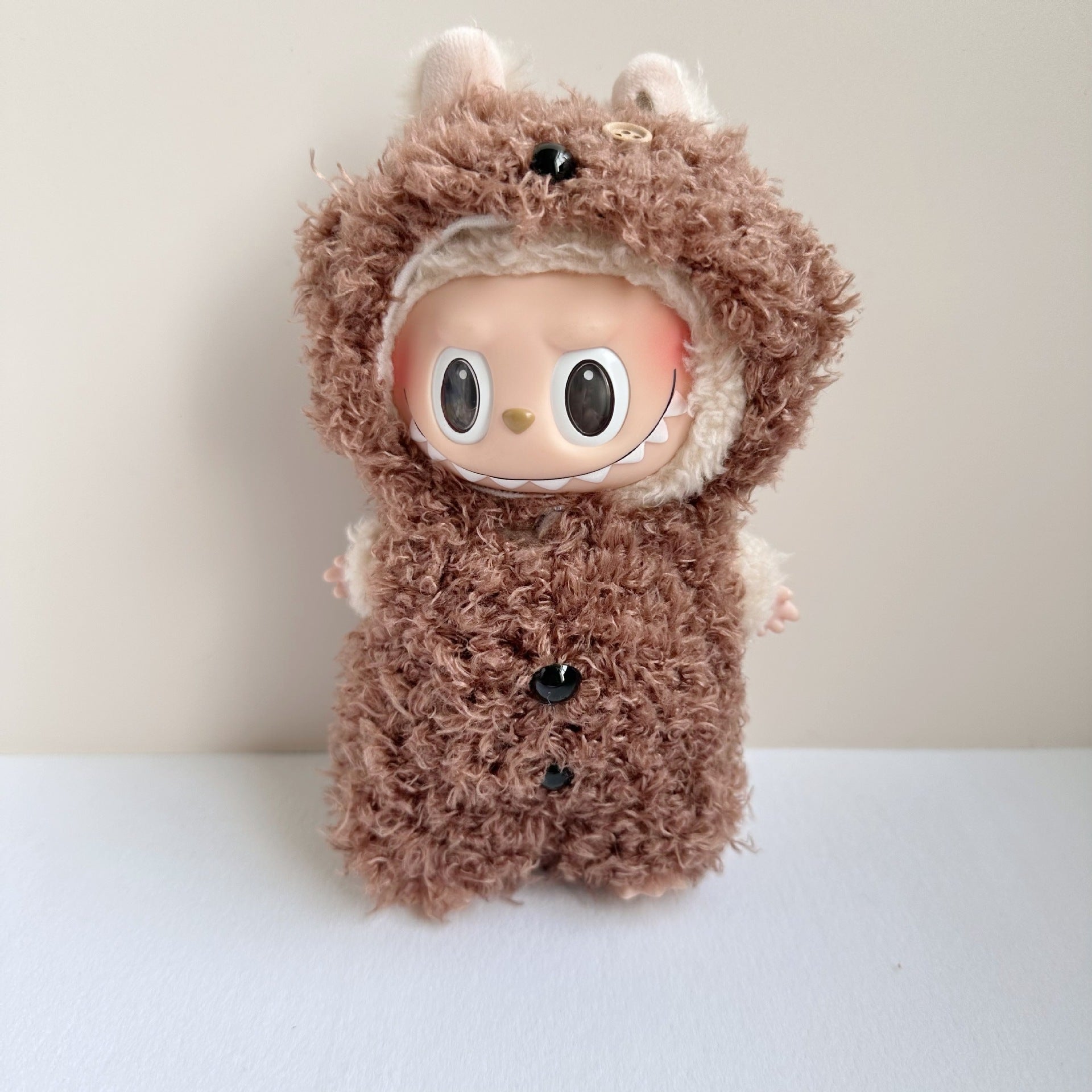 Only clothes] 15CM blind box macaron Labubu clothes Labubu cloud velvet series powder pig elk