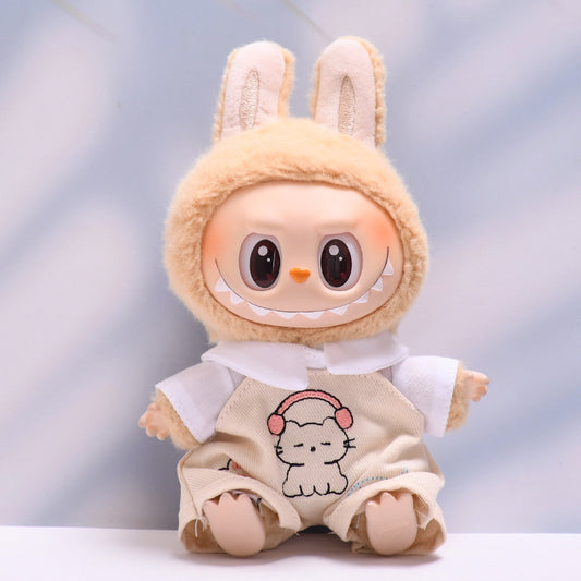 Labubu Doll Outfit - Cute Overalls & Shirt Suit for Pendant Dolls