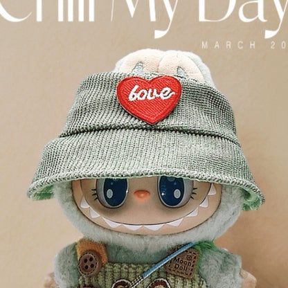 Labubu Doll Outfit - 17cm Cute Overalls & Hat Set