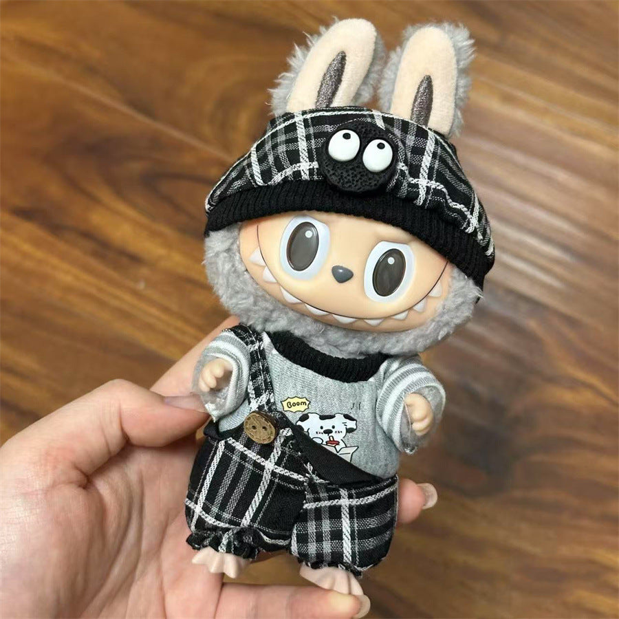 Labubu Wearable Doll Clothes 17cm Plush Cute Dress-Up Casual Outfit Skirt Fabric Clothes High Quality