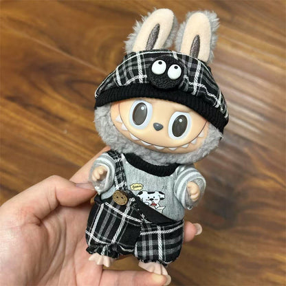 Labubu Wearable Doll Clothes 17cm Plush Cute Dress-Up Casual Outfit Skirt Fabric Clothes High Quality