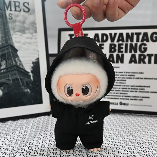 Only Baby Clothes] 17cm Labubu Clothes Labubu Baby Clothes Plush Doll Peripheral First and Second Generation Pendant Cloak