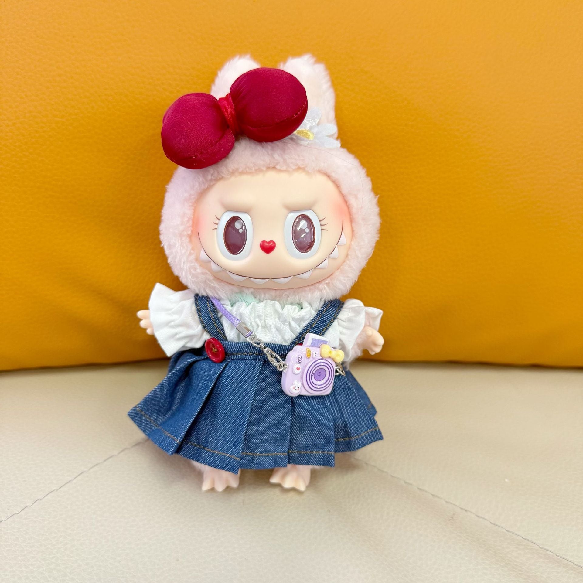 Only clothes] one, two and three generations of cloth universal doll Denim button skirt suit LABUBU clothes shoes adorable
