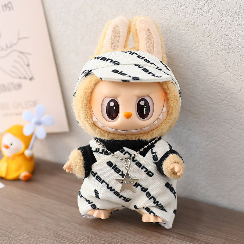 Only clothes] first and second generation key chain Labubu clothes pendant cloth baby clothes pendant belt pants suit cap