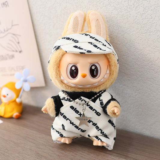 Only clothes] first and second generation key chain Labubu clothes pendant cloth baby clothes pendant belt pants suit cap
