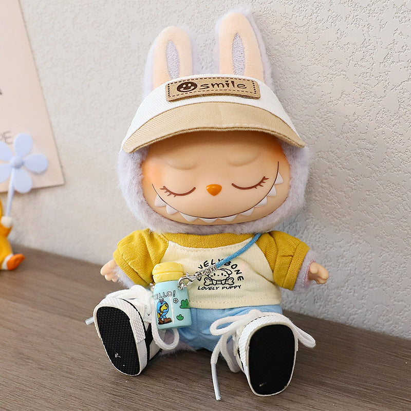 Labubu Doll Sportswear Outfit - T-Shirt, Sneakers & Peaked Cap