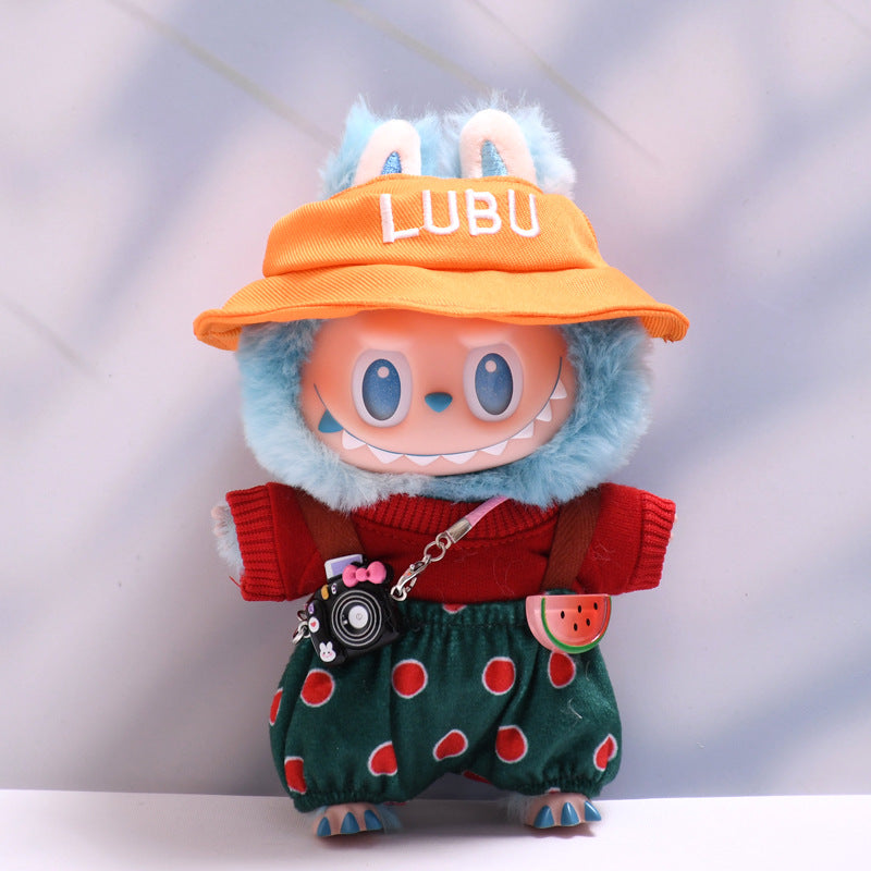 Only baby clothes] one, two and three generations of pendants labubu clothes yellow hat watermelon suspenders pants cloth baby clothes