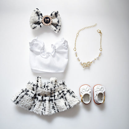 Labubu Doll Outfit Set - 4-Piece Skirt & Accessories for 15-17cm Vinyl Doll